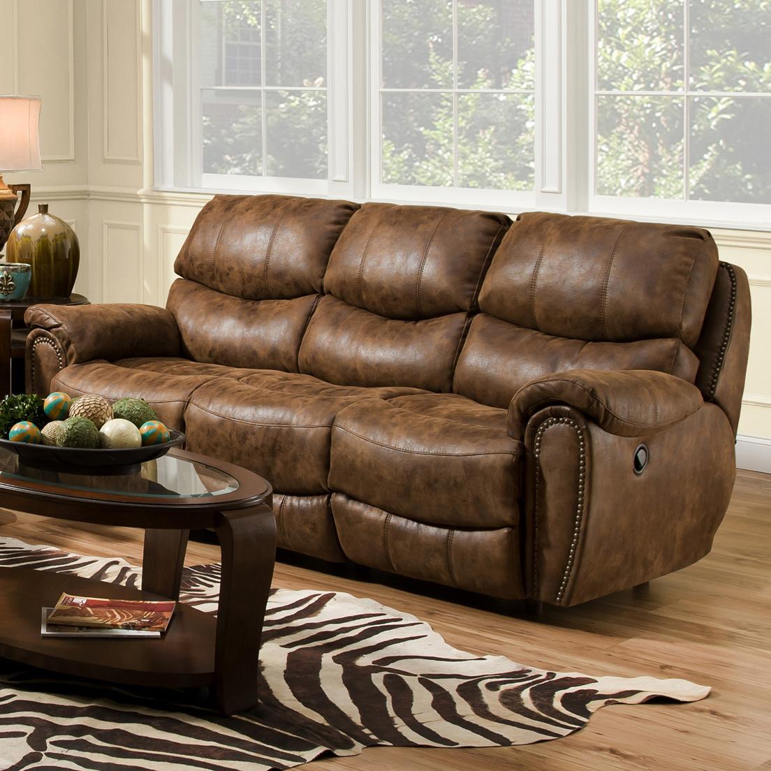 Franklin Richmond Reclining Sofa with Nail Head Trim Moore's Home